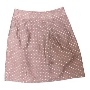 Loft High Waist Polka Dot Blush Pink Skirt Lined Size 2 Office Preppy Corporate